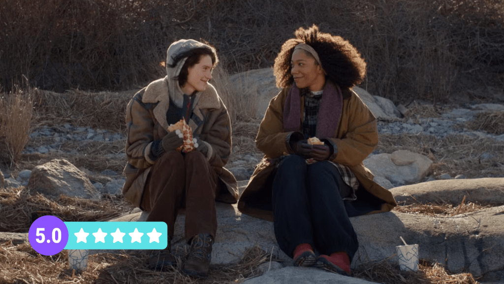 Eva Victor and Naomi Ackie share a laugh in Sorry, Baby. Photo Courtesy: A24